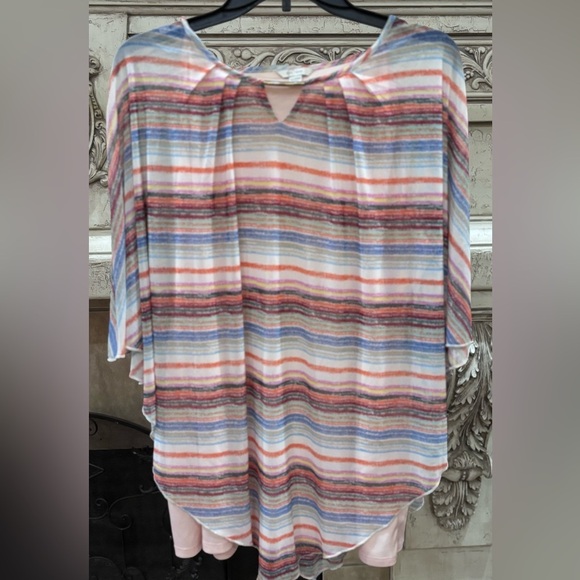 est. 1946 Tops - EST. 1946 Multi-Colored Striped Butterfly Sleeve Blouse Shirt Top Size 18/20W